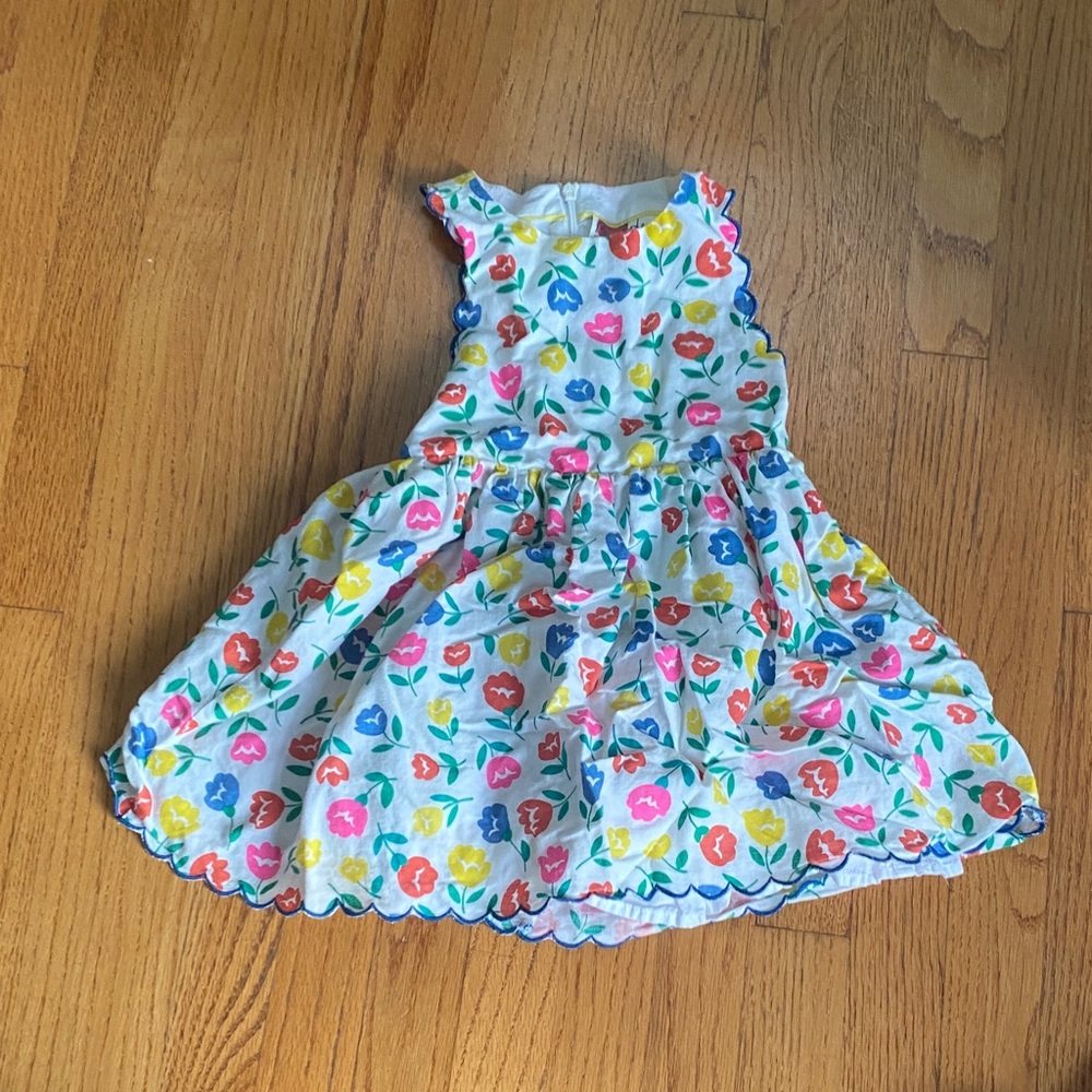 Mini Boden White and Yellow Dress